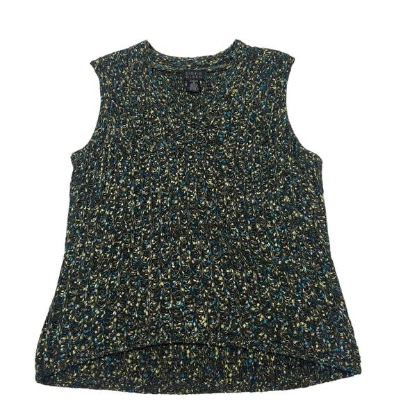 Sigrid Olsen Womens VTG Y2K Heavy Knit Cottage Cardigan Tank Twinset Sz SP - Picture 6 of 16